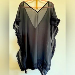 NWT sheer black swim coverup.
